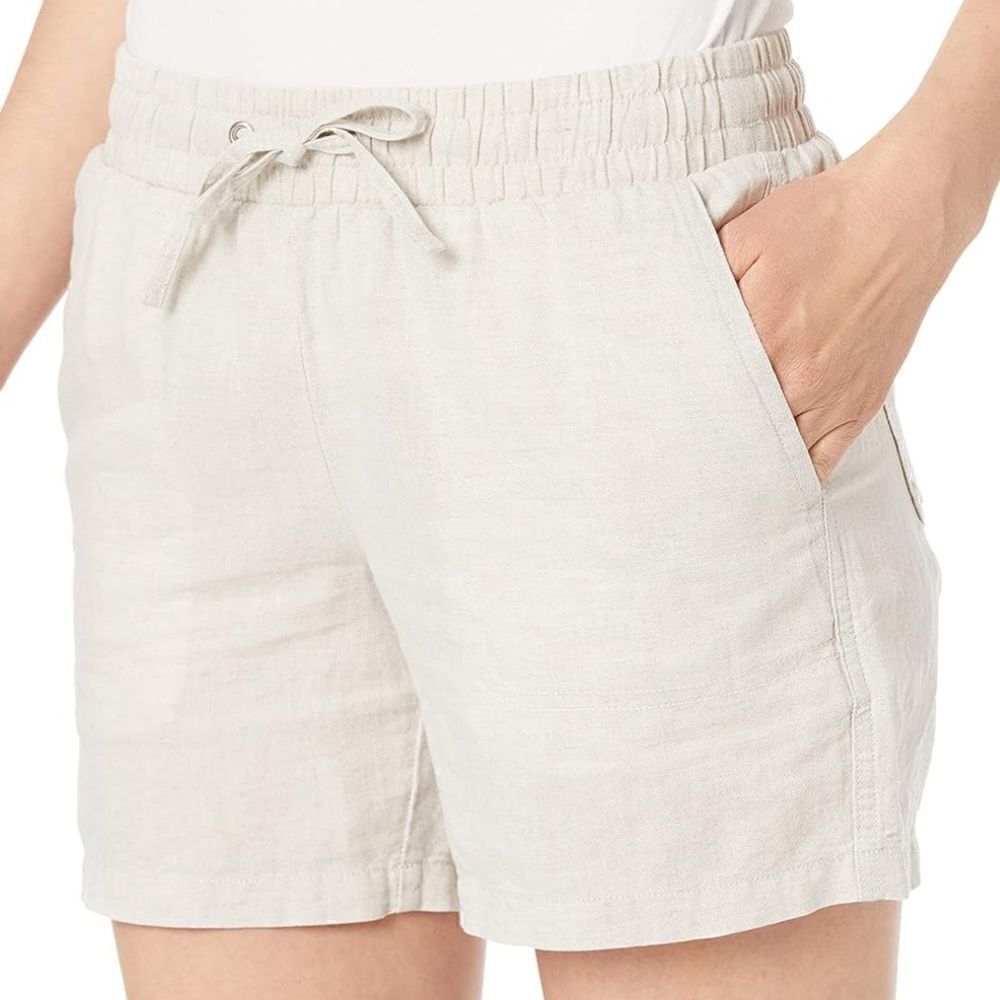Amazon Essentials Women's 4.5" Inseam Drawstring Linen Blend Short M - Picture 2 of 9